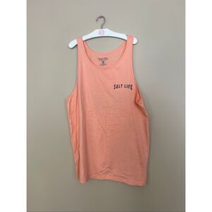 Salt Life Orange Tank Top Mens XL Flawed Stains
